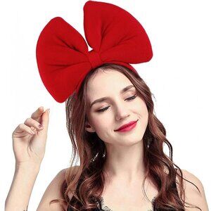 Elegant Red Bow Headband